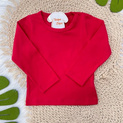 Blusa Manga Longa Básica - Vermelha